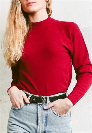 VINTAGE 80S LONG SLEEVE MOCK NECK TOP