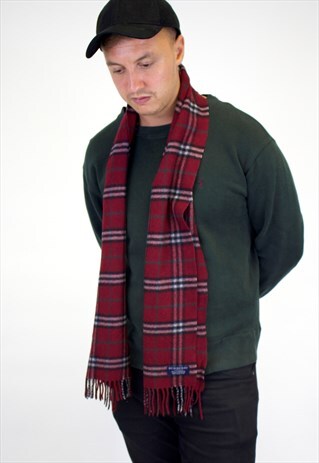 VINTAGE BURBERRY TRADITIONAL LAMBSWOOL CHECKED SCARF