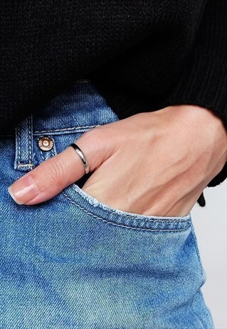 BAND STERLING SILVER THUMB RING