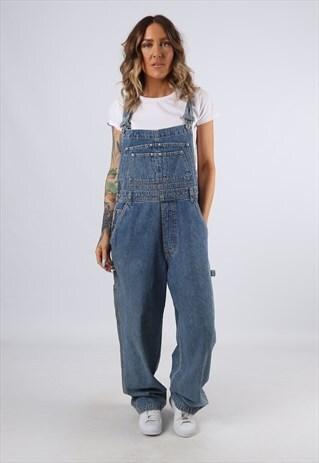 DENIM DUNGAREES NEVADA WIDE TAPERED LEG UK 16 XL (C92H)