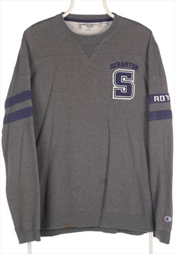 Vintage Champion - Grey Embroidered College Sweatshirt - Lar