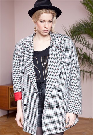 RICCARDA BERTIN VINTAGE, FAB, CHECKERED BLAZER