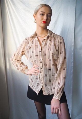 VINTAGE BEIGE PATTERNED SHIRT