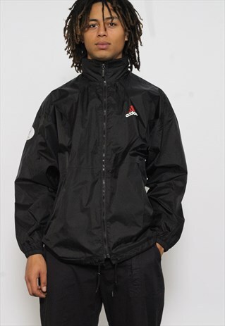 VINTAGE ADIDAS RAIN JACKET WITH FOLD OUT HOOD