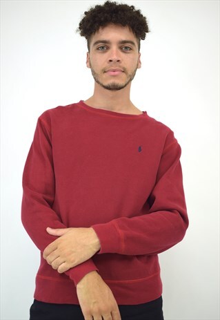 VINTAGE 90S POLO RALPH LAUREN DARK RED SWEATER
