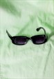BLACK ROUNDED RECTANGLE 90S LOOK SUNGLASSES