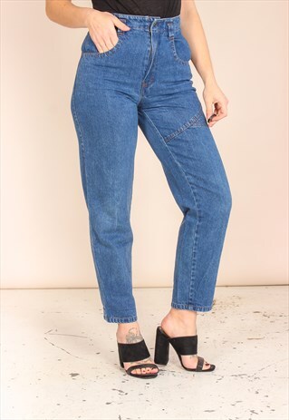VINTAGE 90S MOM JEANS IN MID WASH