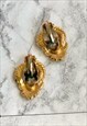 60S GOLD REEF EARRINGS CUTE PRETTY VINTAGE JEWELLERY 