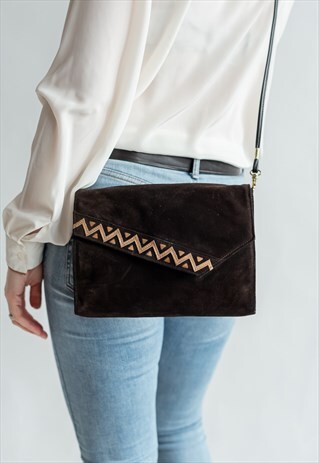 VINTAGE 970S BOHO PARTY BAG IN SUEDE
