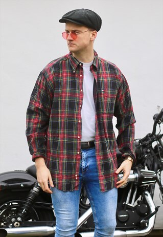 TOMMY HILFIGER USA PLAID CHECK VINTAGE HEAVYWEIGHT SHIRT