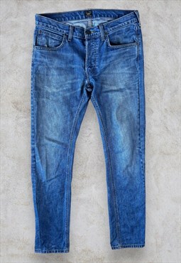 Lee Daren Blue Straight Slim Stretch Jeans Mens W32 L34