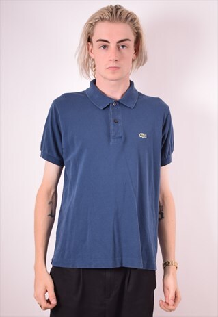 LACOSTE MENS VINTAGE POLO SHIRT SMALL BLUE 90S