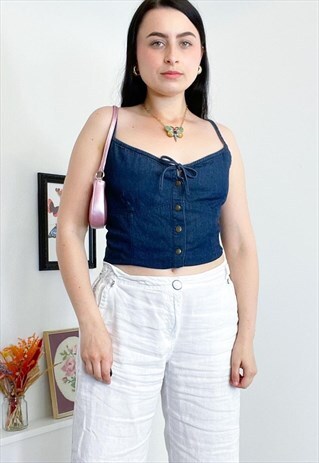 VINTAGE 90S DENIM CROP TOP