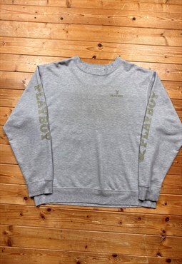 Vintage grey embroidered Playboy sweatshirt large 