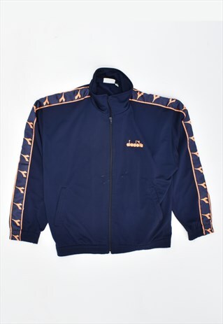 VINTAGE 90'S DIADORA TRACKSUIT TOP JACKET NAVY BLUE