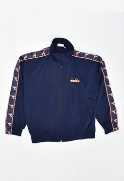 Vintage 90's Diadora Tracksuit Top Jacket Navy Blue
