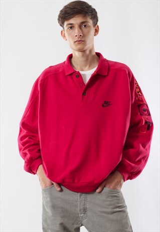 VINTAGE NIKE JUST DO IT PULLOVER 90S PINK BIG LOGO