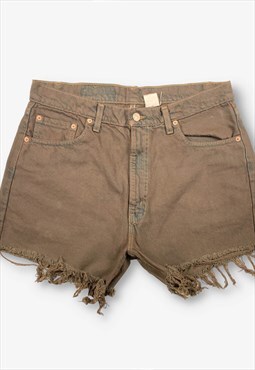 Vintage Levi's 505 Cut Off Denim Shorts Brown W36 BV20321