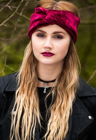 LUXE VELVET TURBAN BURGUNDY