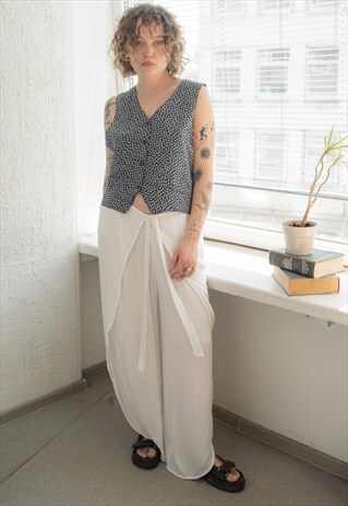 VINTAGE 80'S BLUE PATTERNED WAISTCOAT