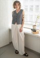 Vintage 80's Blue Patterned Waistcoat