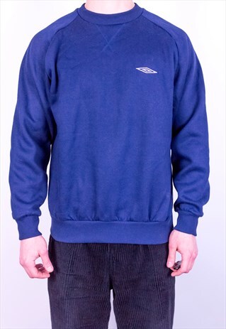 VINTAGE UMBRO EMBROIDERY SWEATSHIRT IN BLUE MEDIUM