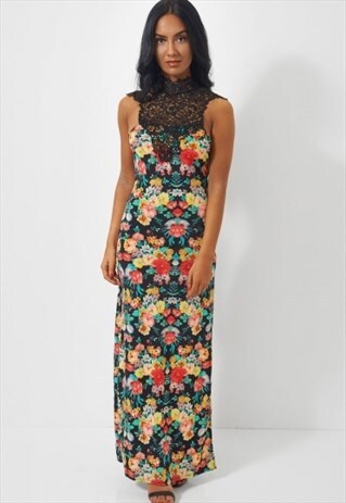 DAYA FLORAL LACE MAXI DRESS