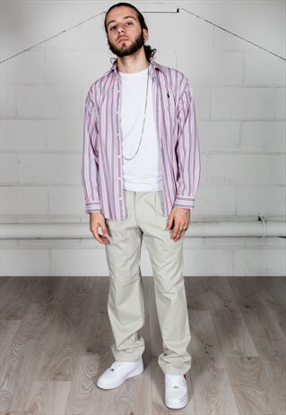 VINTAGE RALPH LAUREN PINK & WHITE STRIPE SHIRT