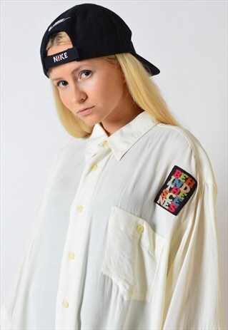 VINTAGE 80S BEIGE COLOURFUL SHIRT
