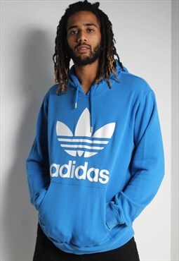 Vintage Adidas Logo Hoodie Blue