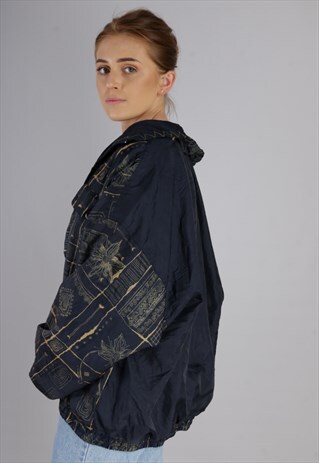VINTAGE OVERSIZED PATTERNED BOMBER JACKET X348