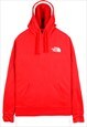 Vintage 90's The North Face Hoodie small logo Back Print Red