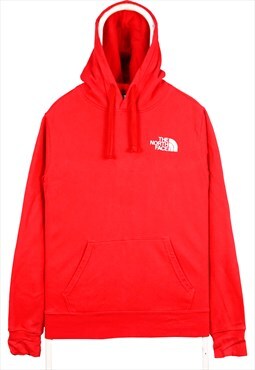 Vintage 90's The North Face Hoodie small logo Back Print Red