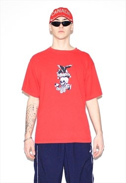 Vintage 90s tattoo graphic t-shirt in red
