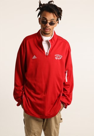 VINTAGE ADIDAS EMBROIDERED 1/4 ZIP SWEATSHIRT