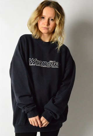 VINTAGE 90S WRANGLER NAVY BLUE SWEATSHIRT