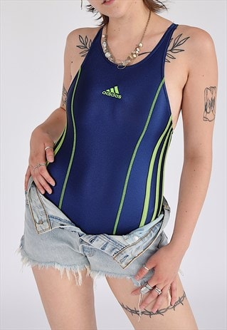Vintage 90s Adidas swimsuit blue