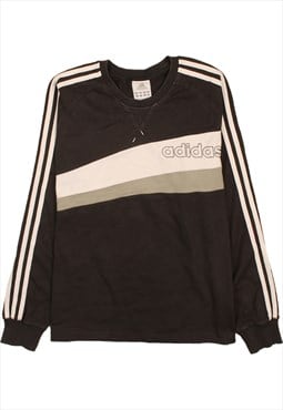 Vintage 90's Adidas Sweatshirt Crew Neck Black Medium