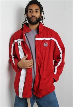 Vintage Adidas Nebraska Huskers Padded Coat Jacket Red
