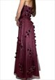 MAROON VINTAGE BALL GOWN EVENING PROM DRESS