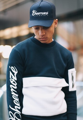 MENS MIDNIGHT BLUE OVERSIZE POCKET SWEATSHIRT