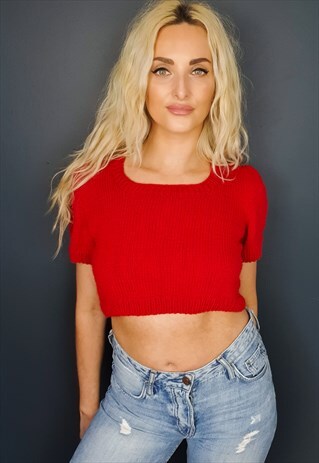 CROPPED DAISY DUKE KNIT TOP - HANDMADE IN YORKSHIRE