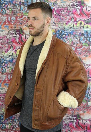 VINTAGE AVIATOR/FLYING JACKET. SHEARLING SHEEP SKIN. UNISEX.