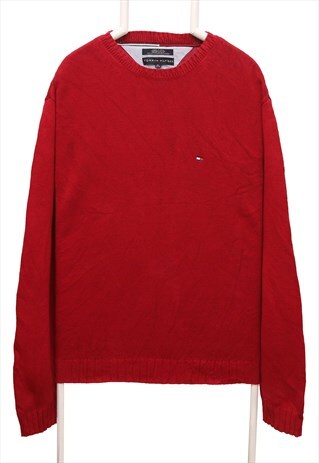 Tommy Hilfiger 90's Knitted Crewneck Jumper XLarge Red