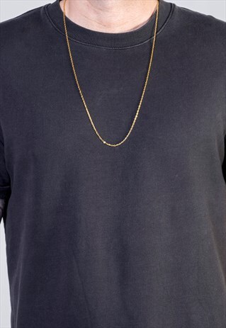 54 FLORAL PLAIN 30" NECKLACE CHAIN - GOLD