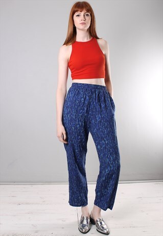 VINTAGE 80S PATTERNED HIGH WAISTED TROUSERS