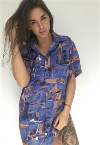 PATTERNED OVERSIZED RETRO VINTAGE UNISEX FESTIVAL SHIRT