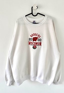 Vintage champion Wisconsin badgers white sweatshirt XL