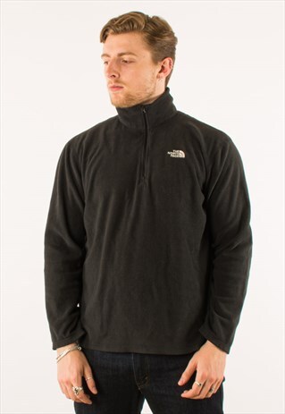 VINTAGE GREY NORTH FACE QUATER ZIP FLEECE