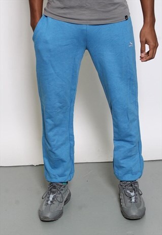 VINTAGE PUMA TRACKSUIT TRACK PANTS BOTTOMS BLUE